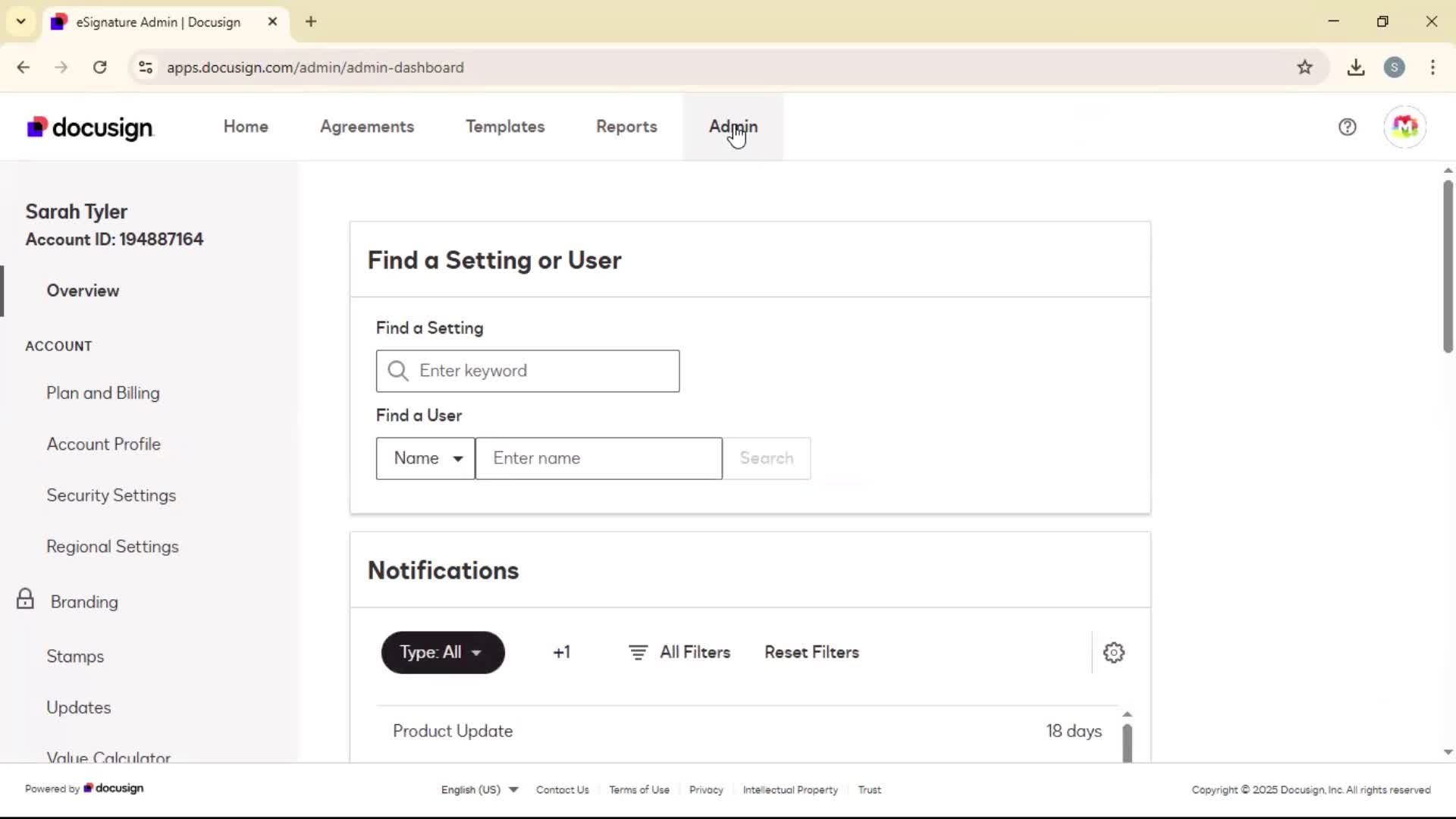 Updating email preferences on Docusign video thumbnail