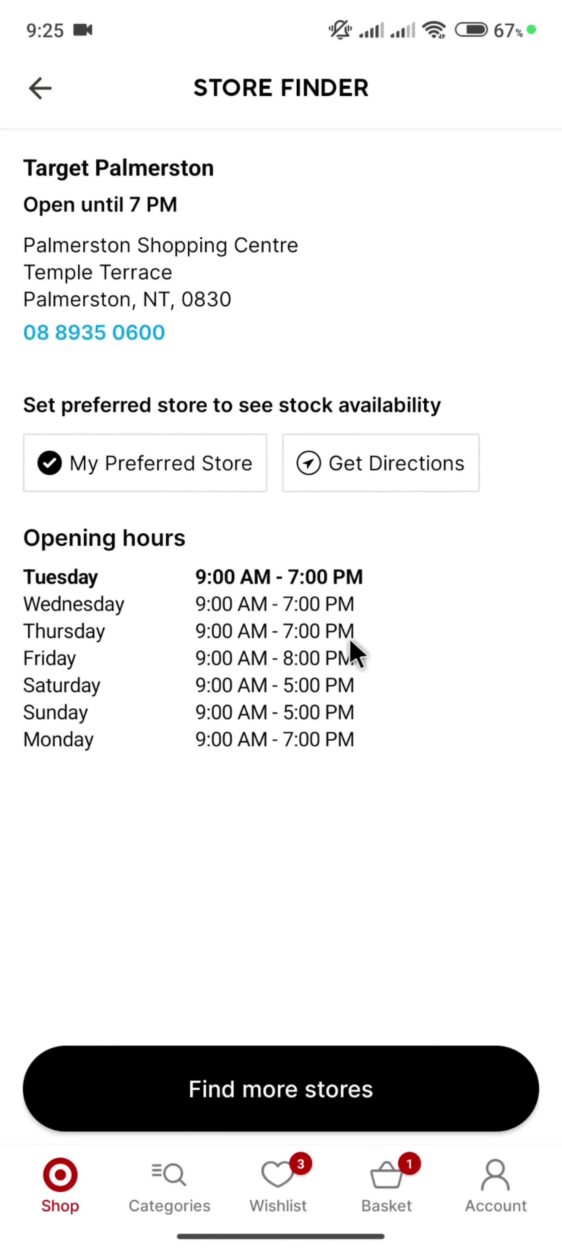 Updating preferred store on Target video thumbnail