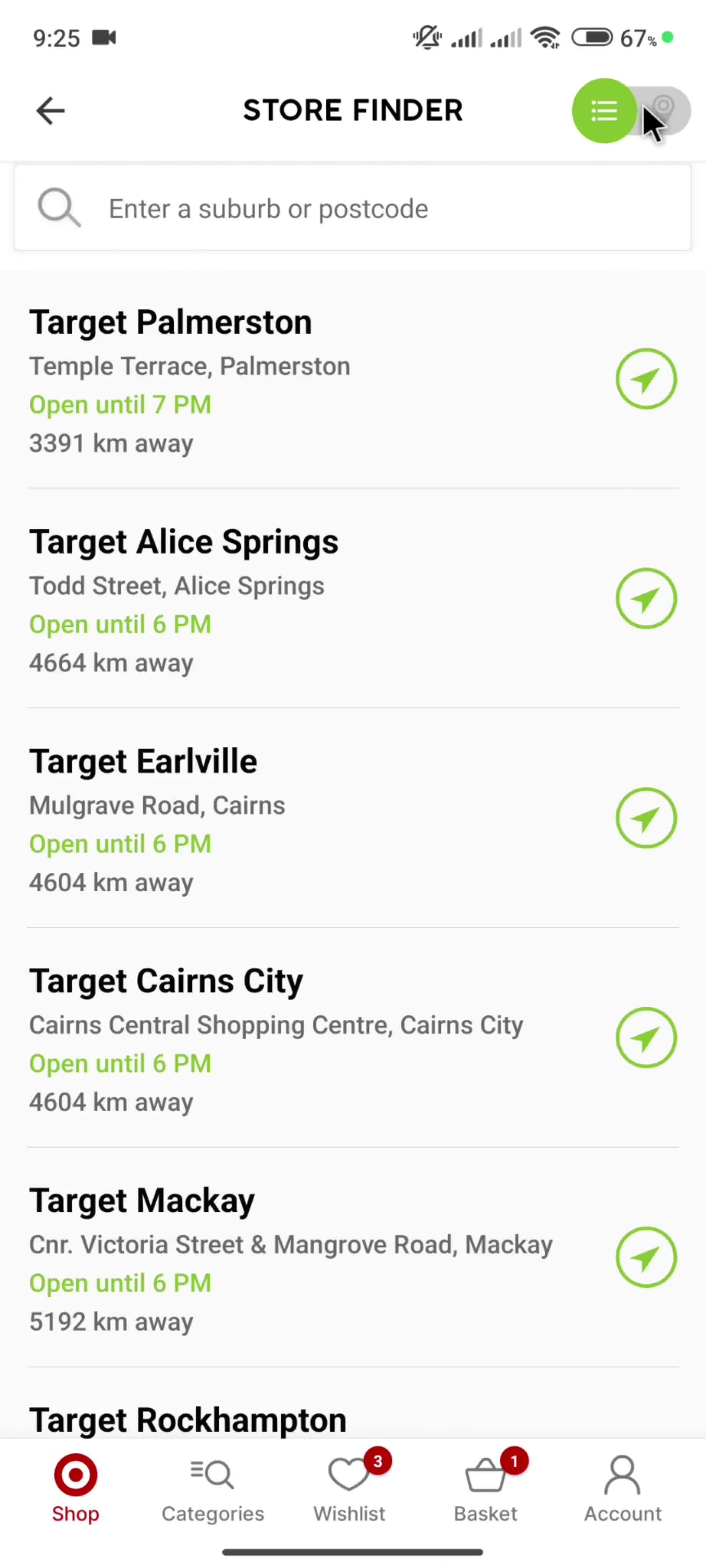 Updating preferred store screenshot
