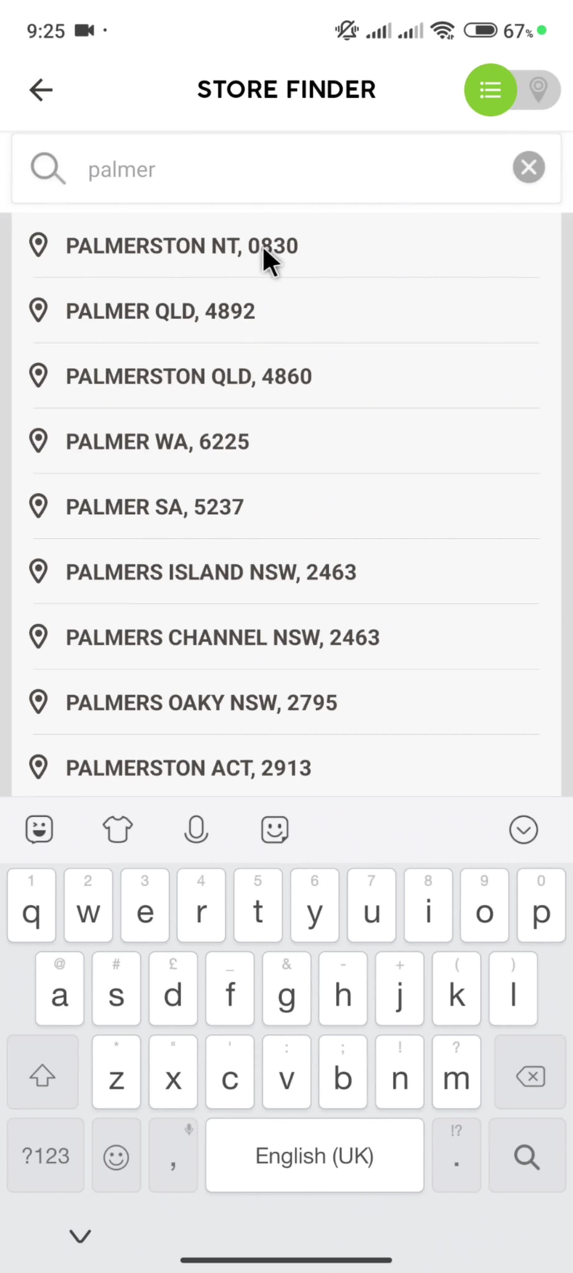 Updating preferred store screenshot