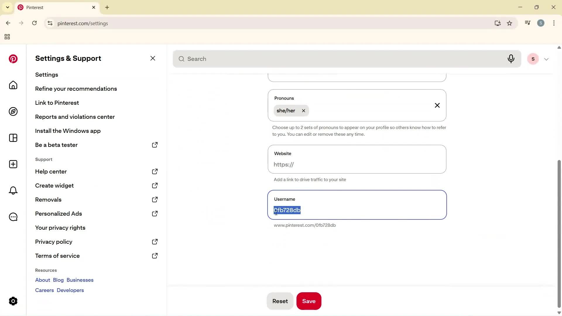Updating your profile screenshot