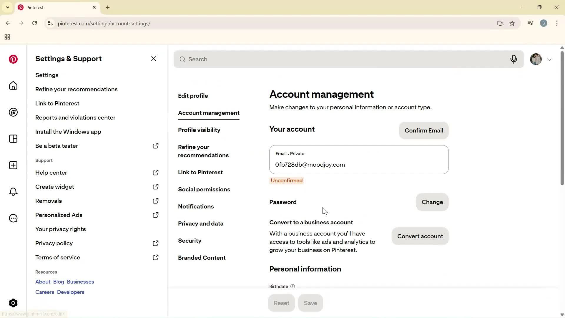 Updating your profile screenshot