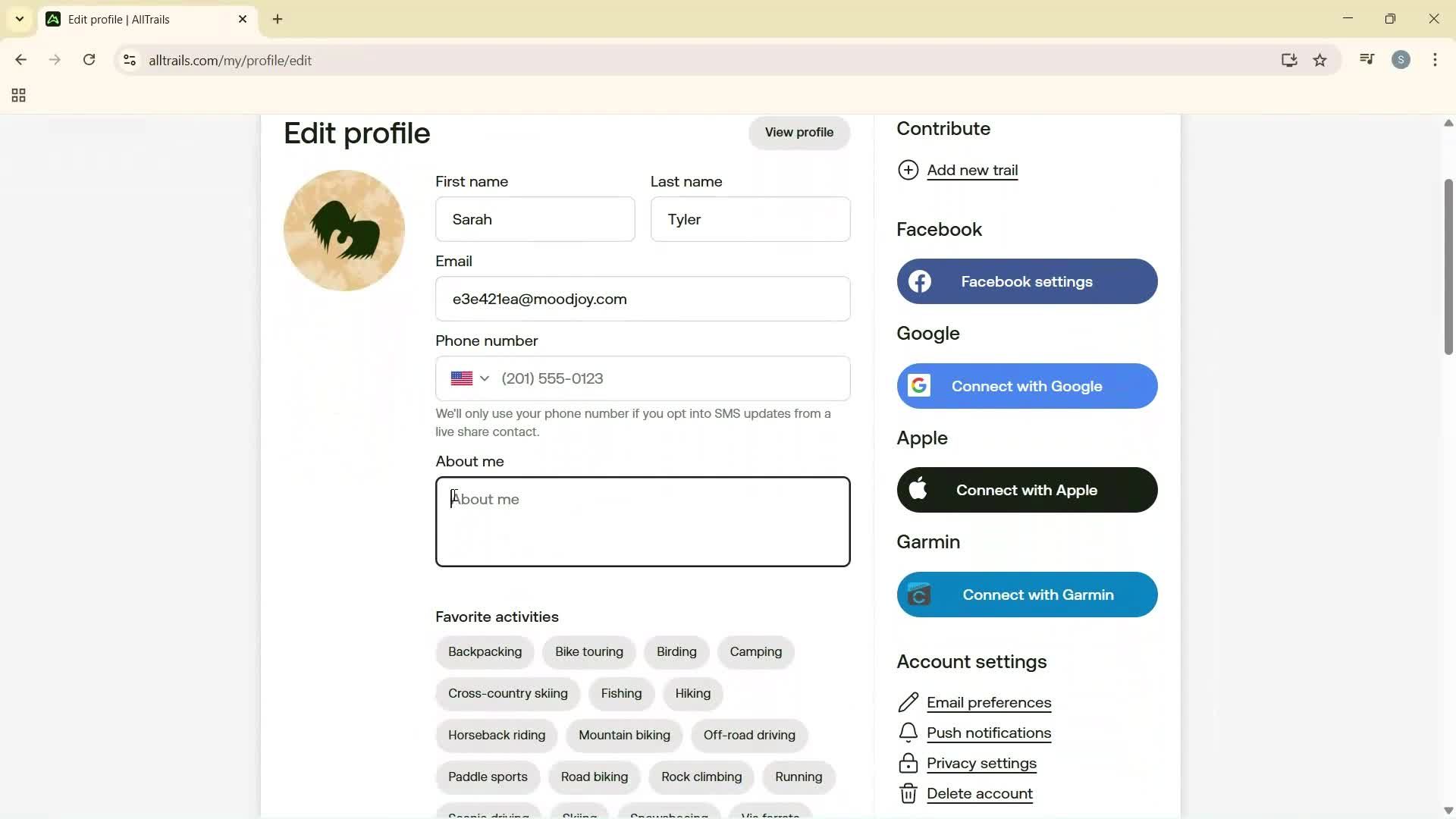 Updating your profile screenshot