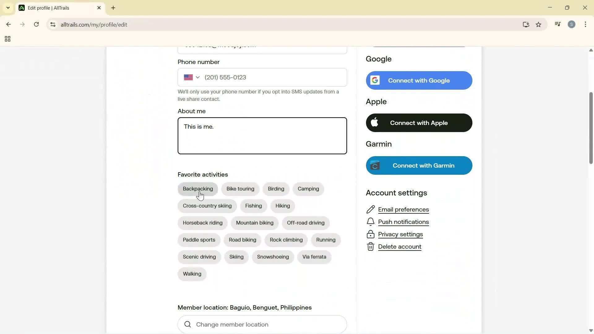 Updating your profile screenshot