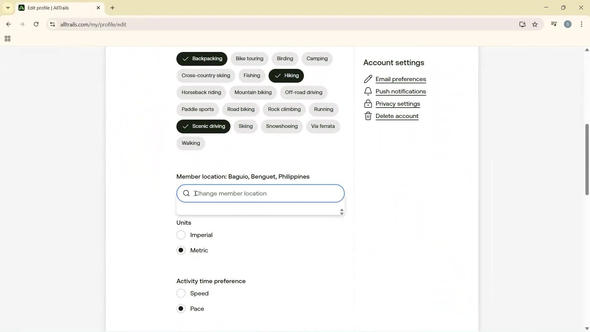 Updating your profile screenshot