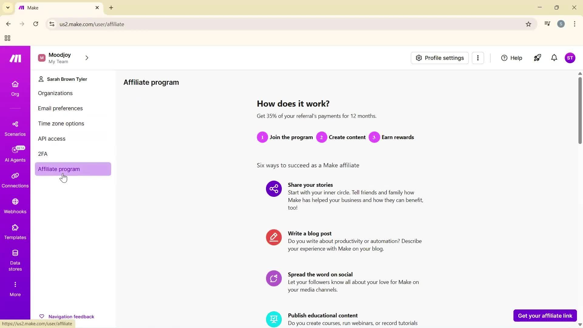 Updating your profile screenshot