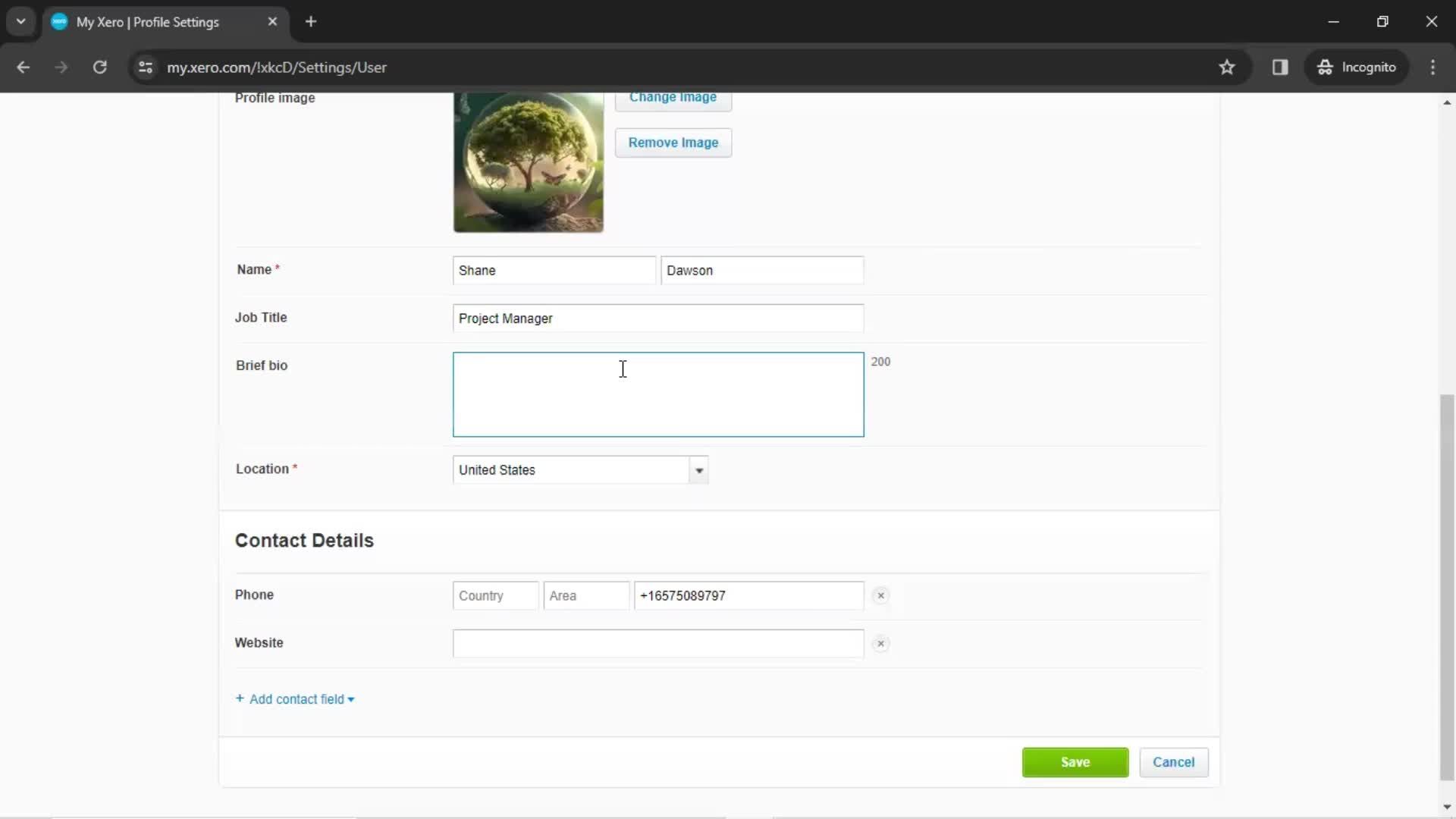 Updating your profile screenshot
