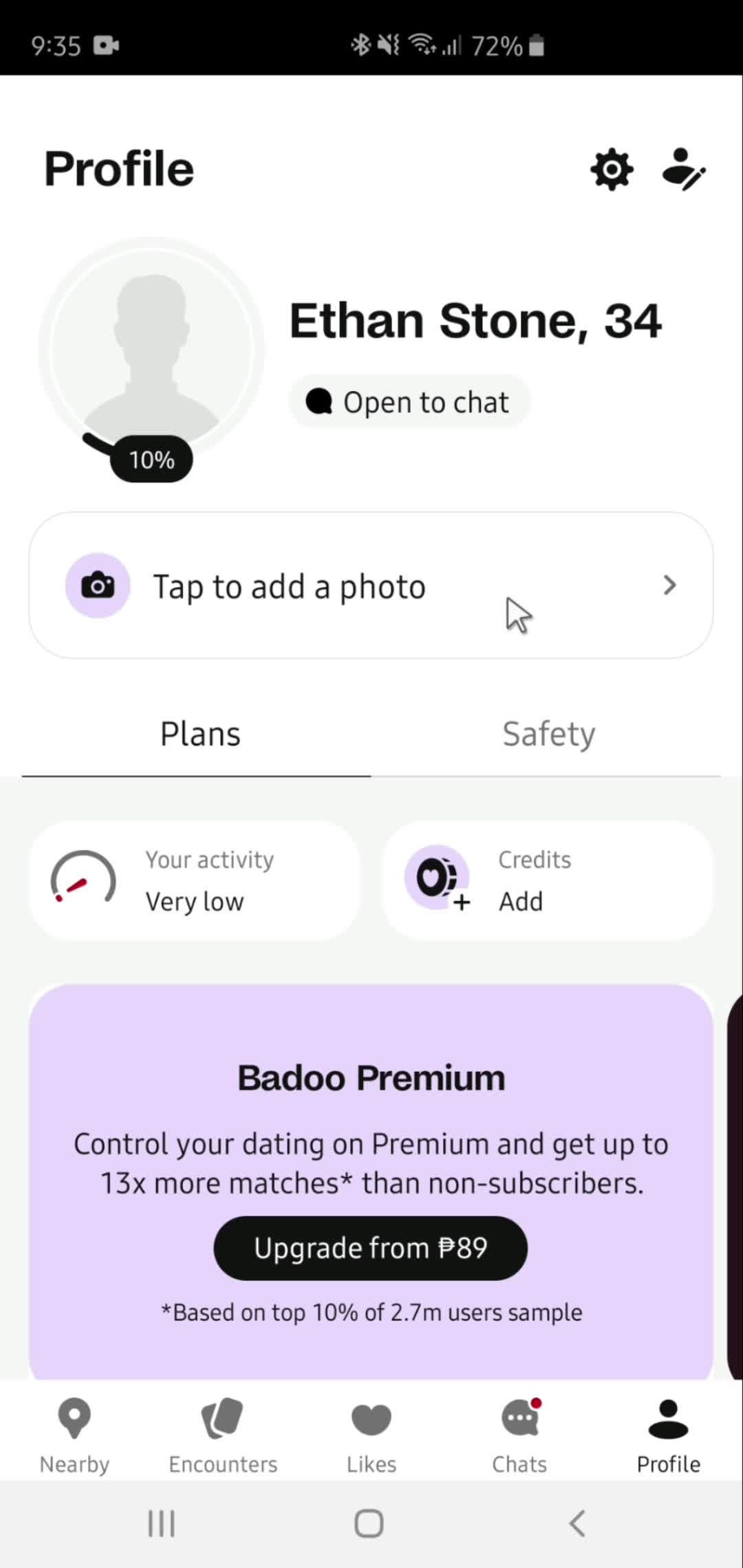 Updating profile picture on Badoo video thumbnail