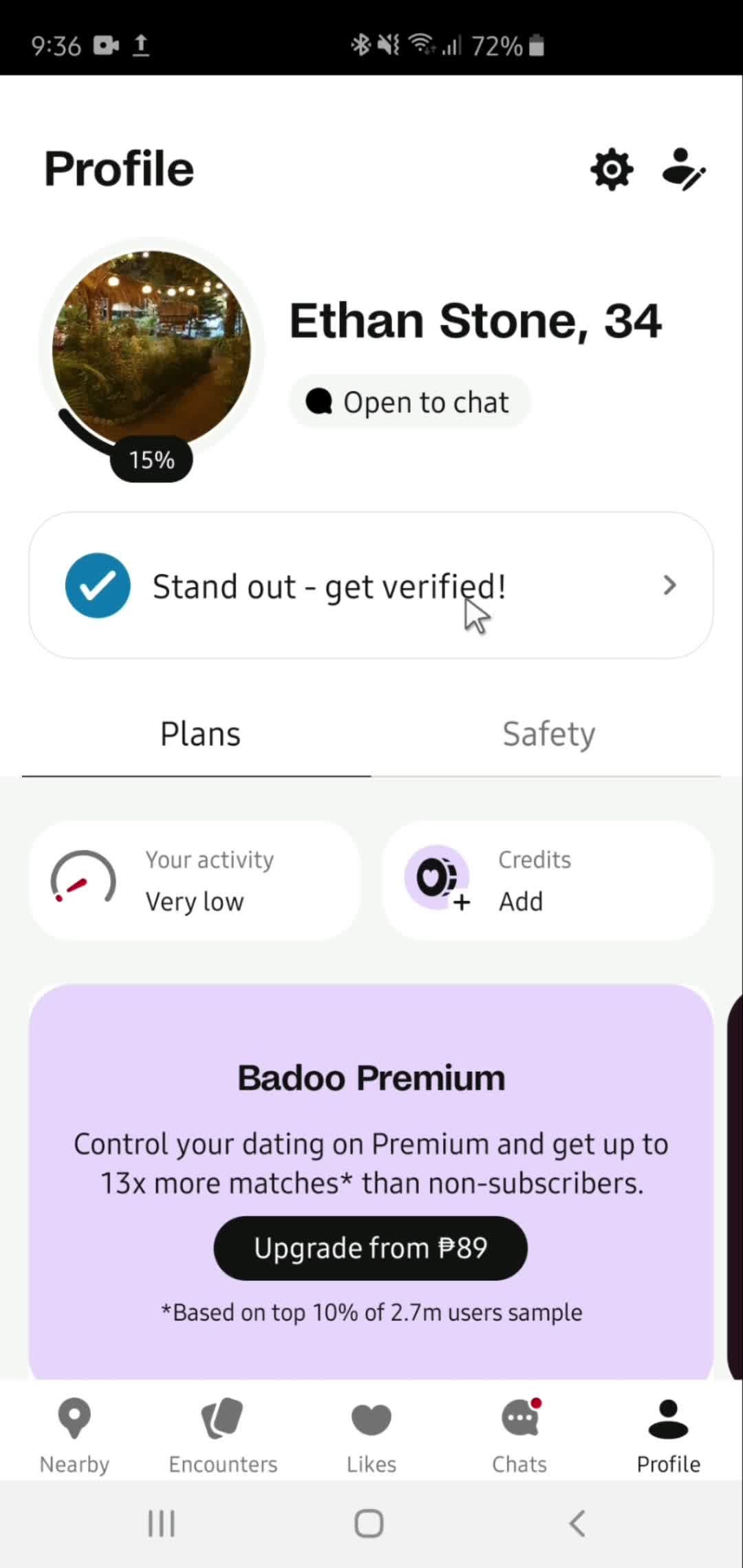 Updating profile picture on Badoo video thumbnail