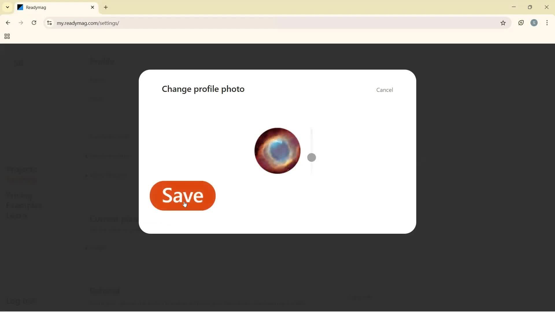 Updating your profile screenshot