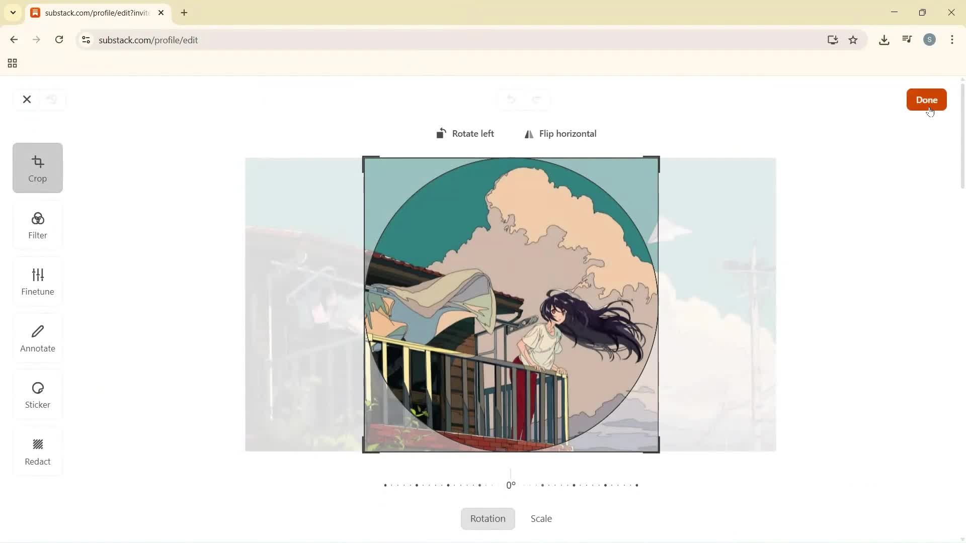 Updating your profile screenshot
