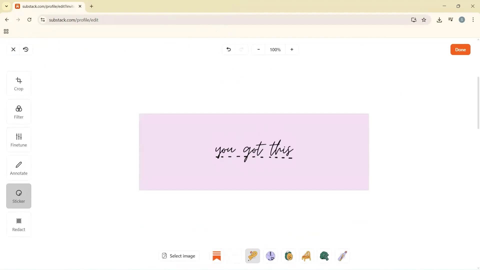 Updating your profile screenshot