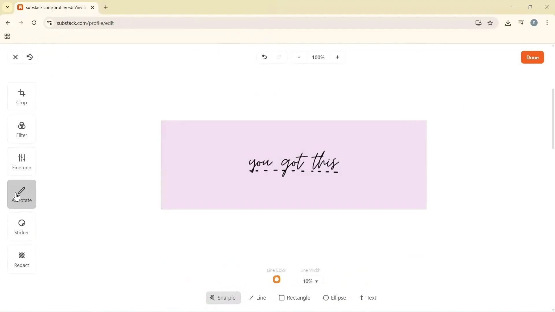 Updating your profile screenshot