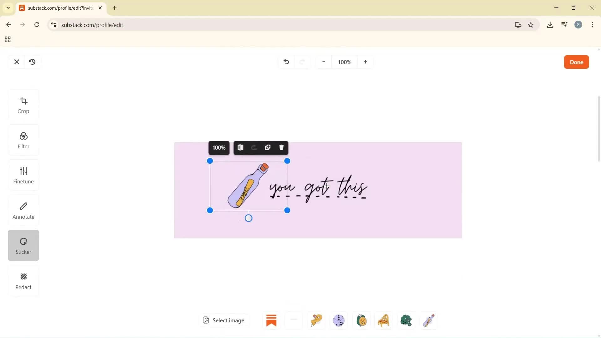 Updating your profile screenshot