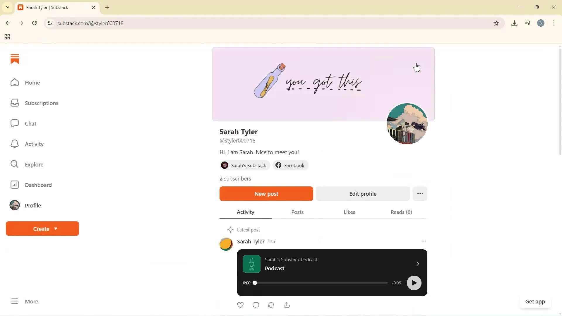 Updating your profile screenshot