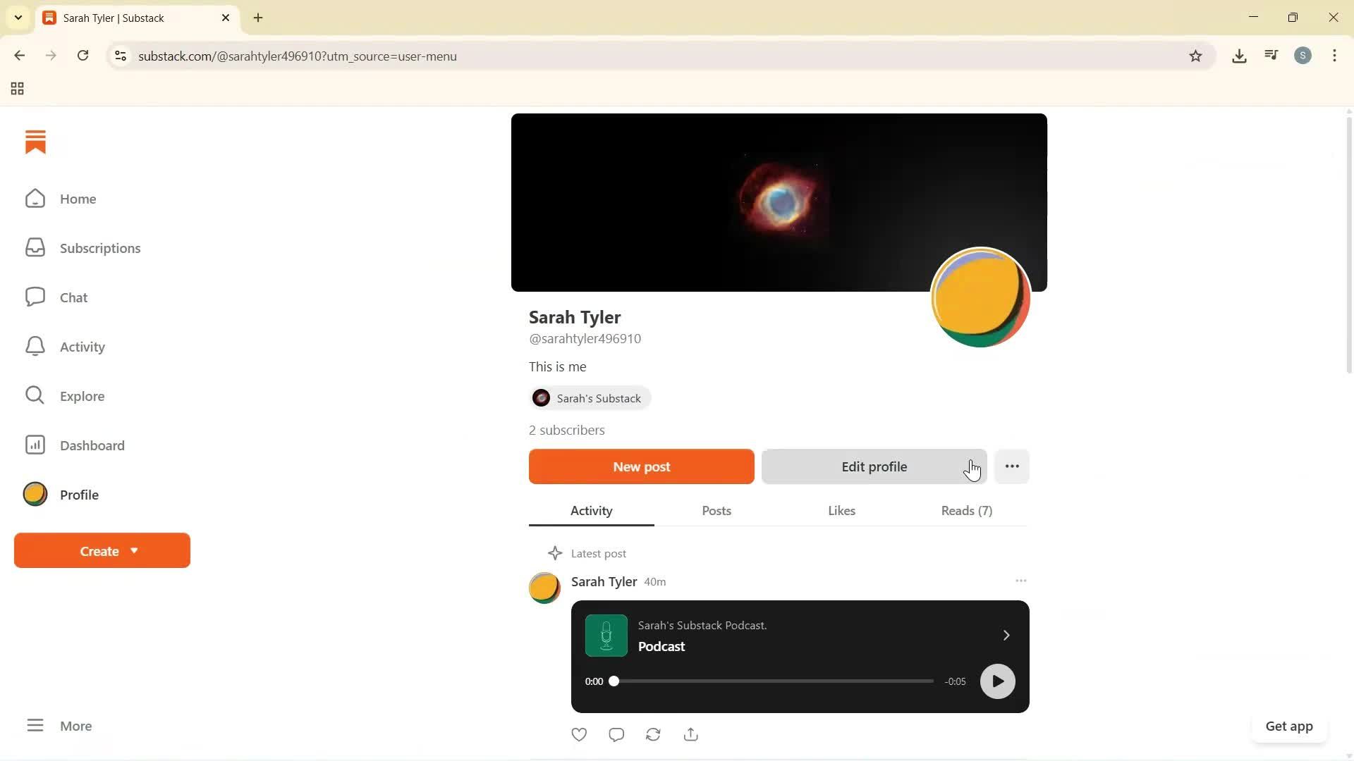 Updating your profile screenshot