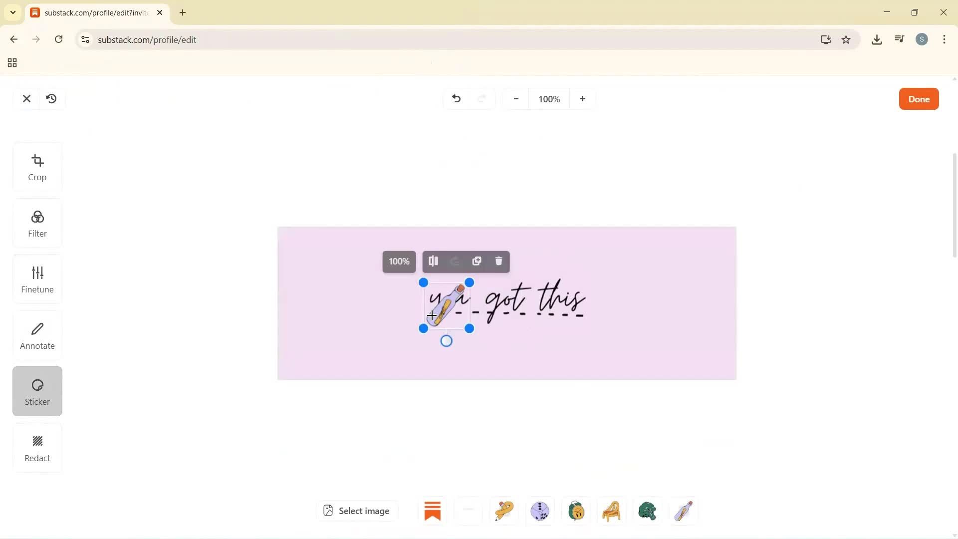 Updating your profile screenshot