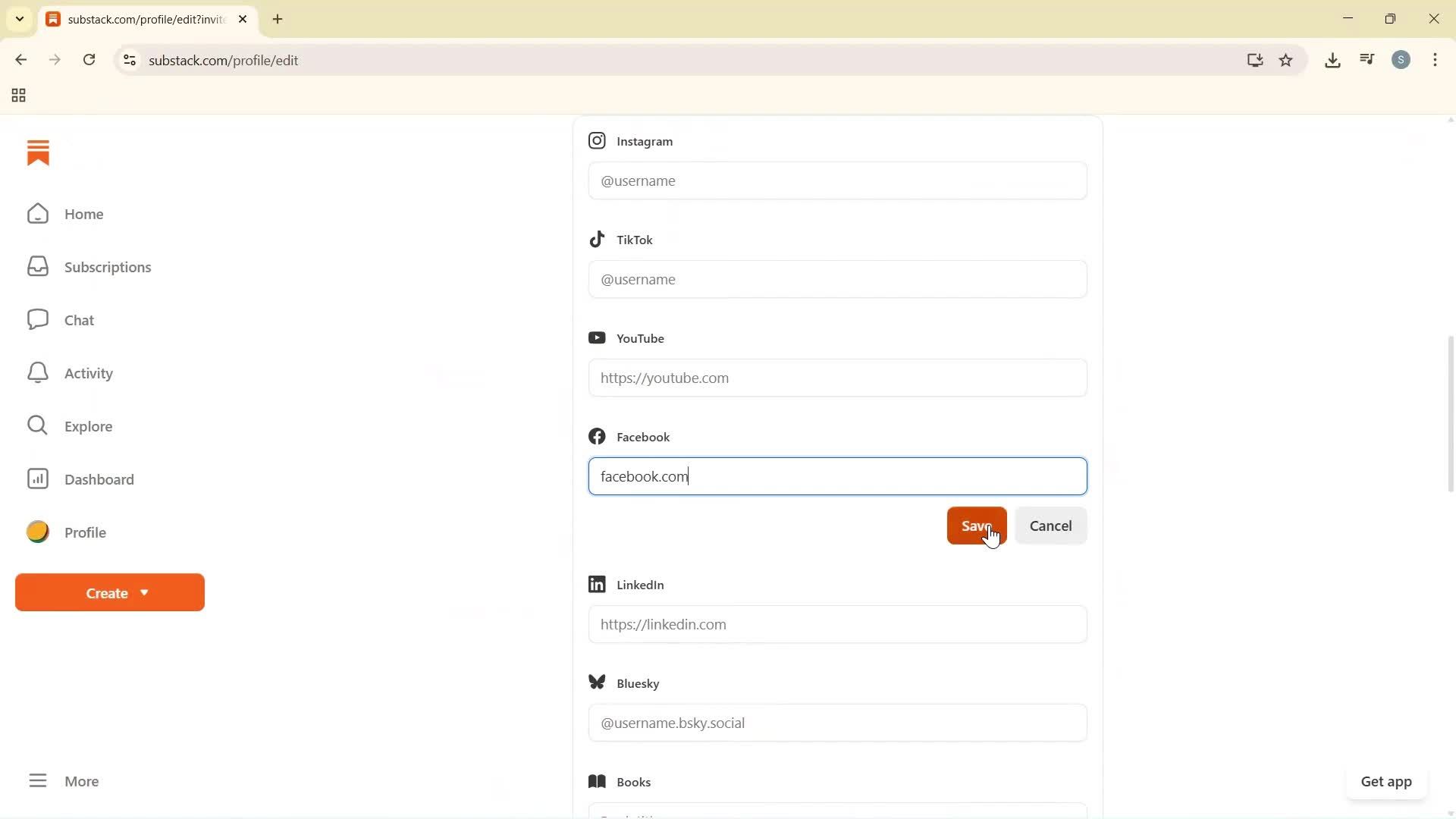 Updating your profile screenshot
