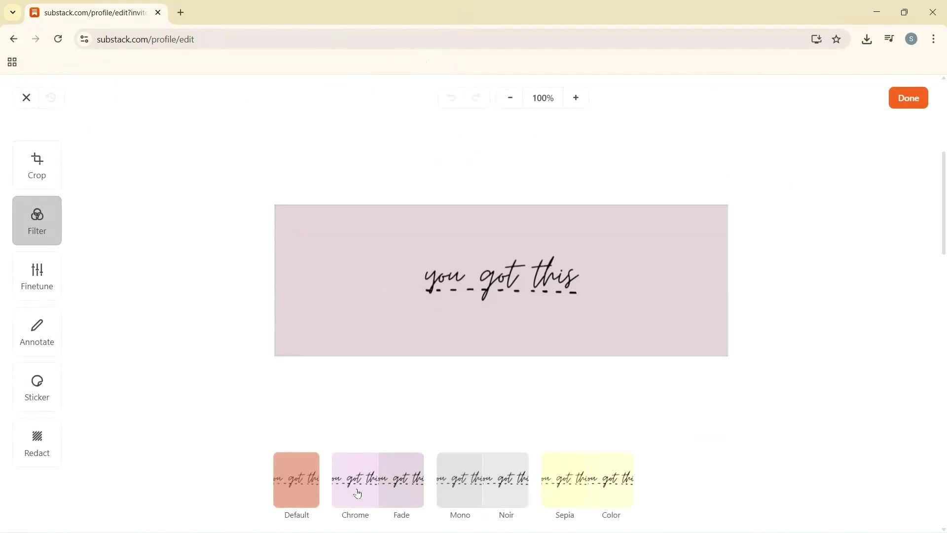 Updating your profile screenshot