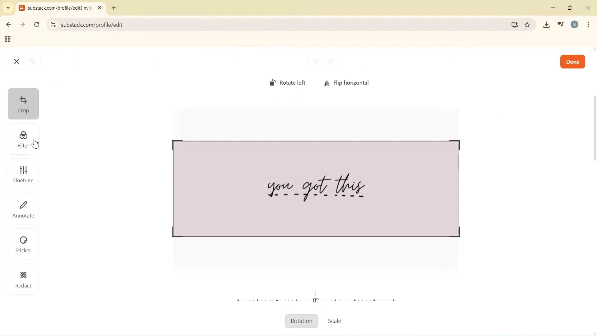 Updating your profile screenshot