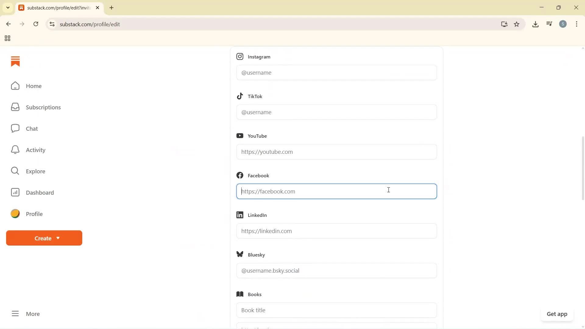 Updating your profile screenshot
