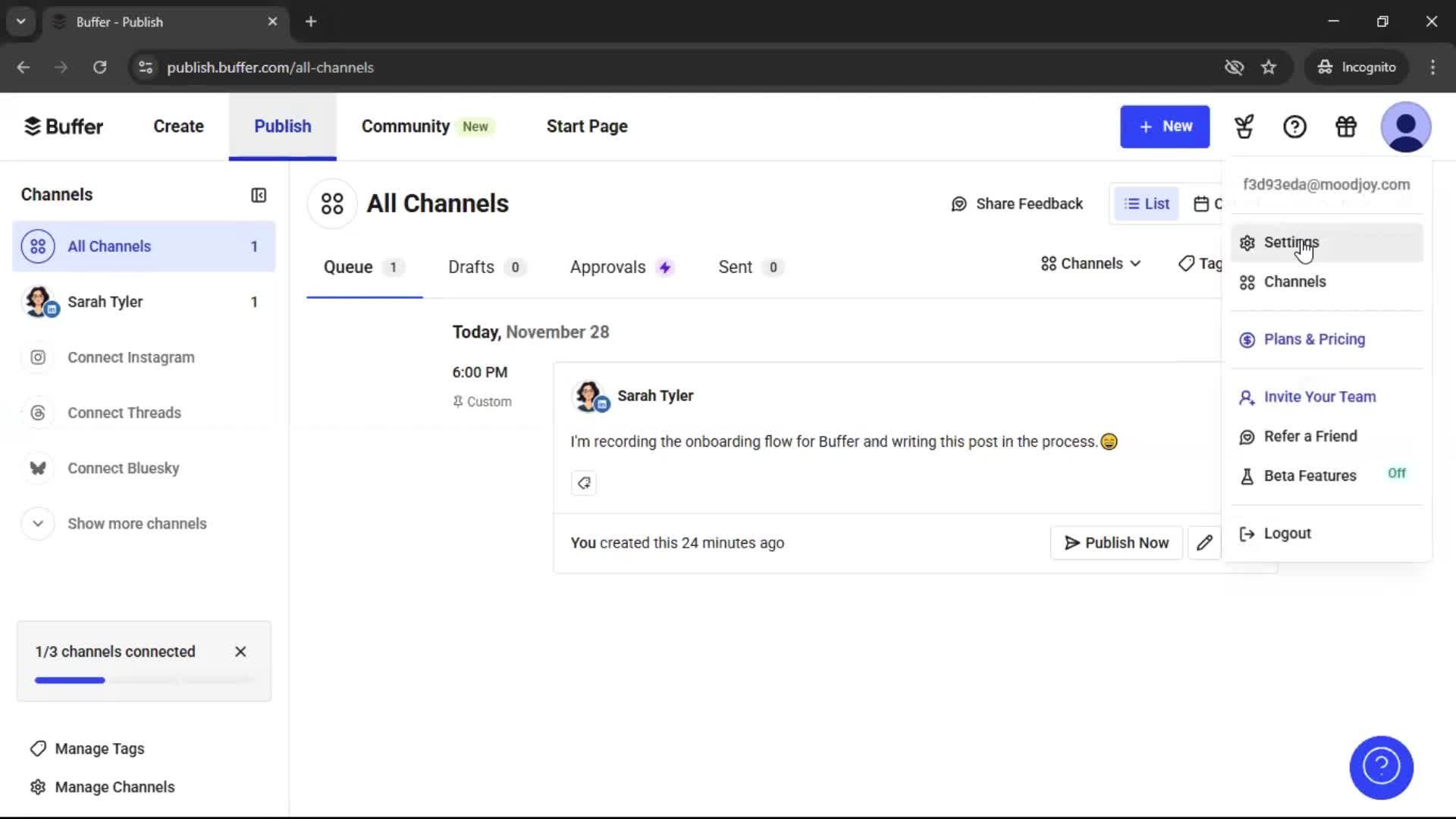 Updating your profile on Buffer video thumbnail