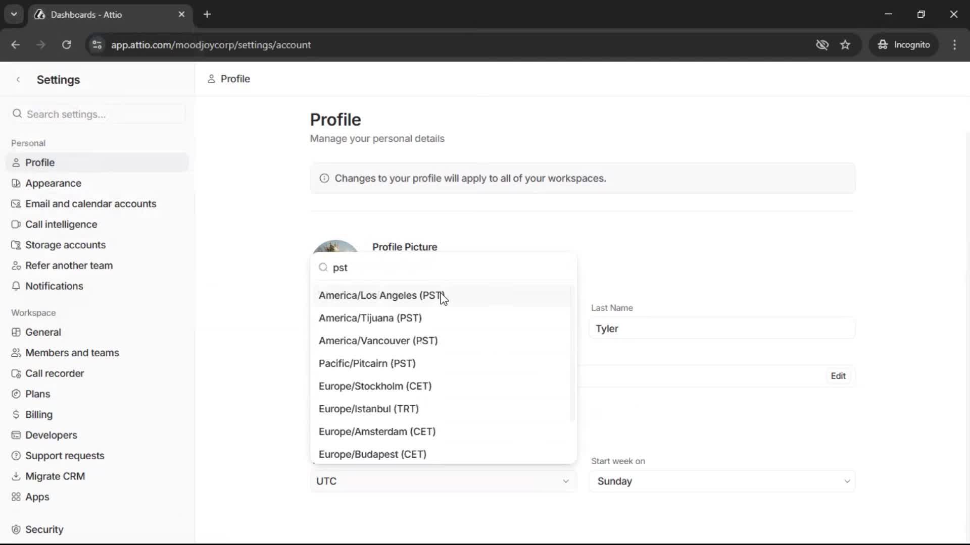 Updating your profile screenshot