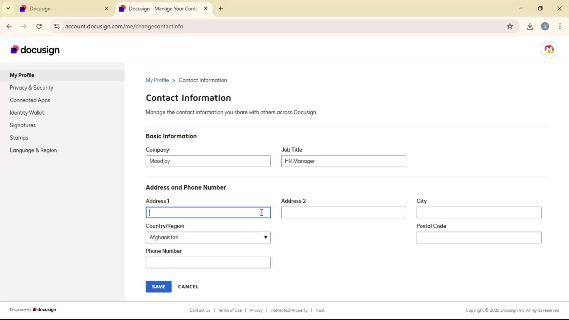 Updating your profile on Docusign video thumbnail