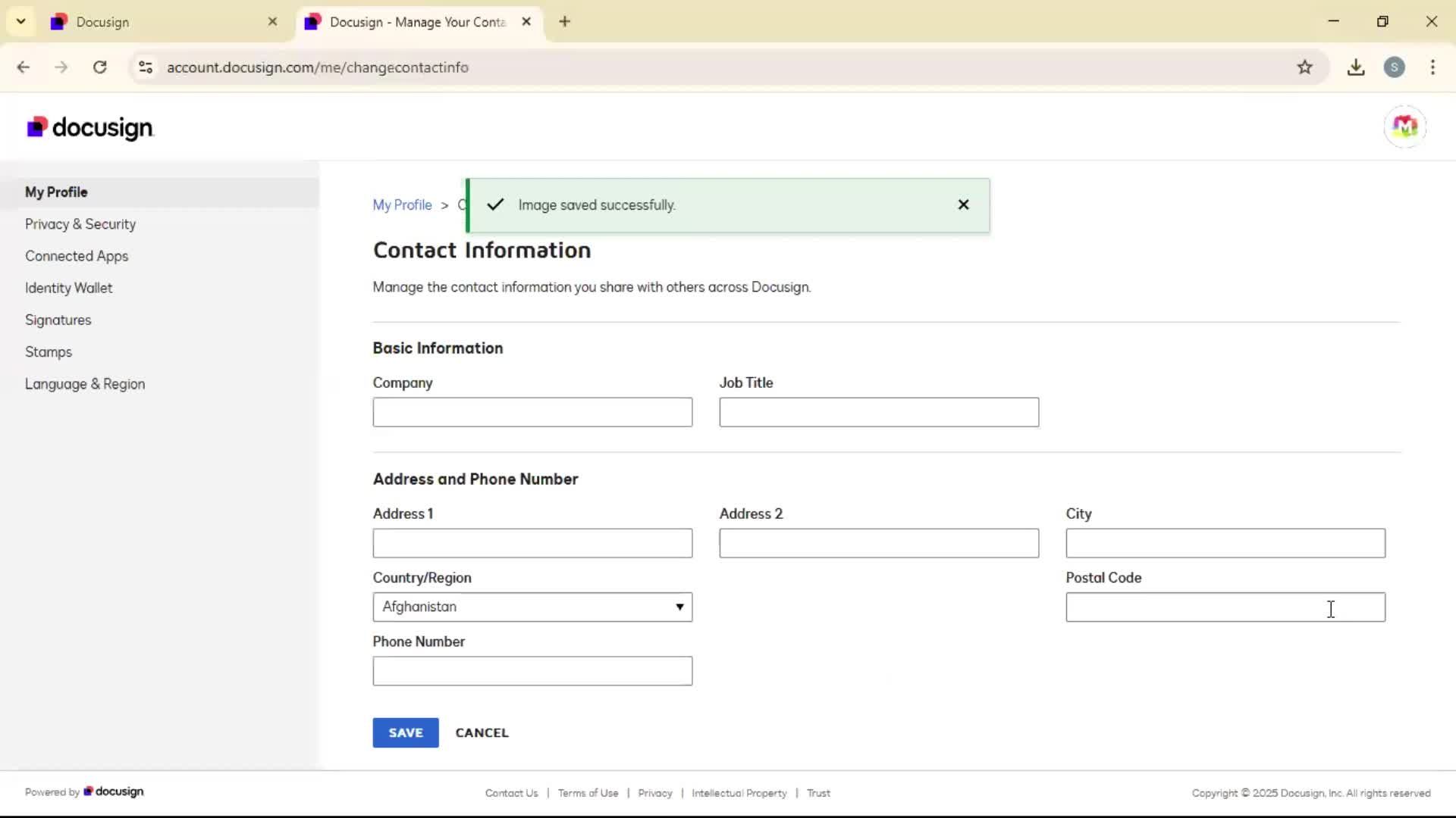 Updating your profile on Docusign video thumbnail