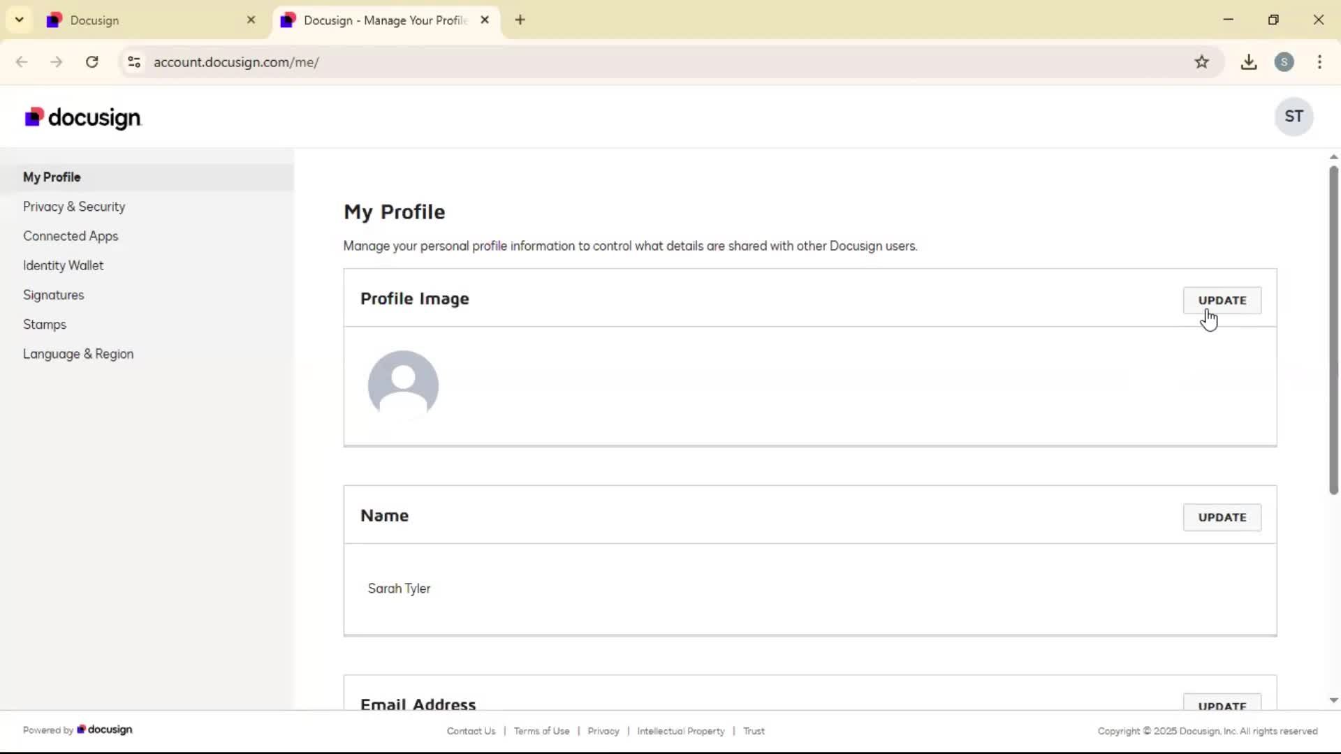 Updating your profile on Docusign video thumbnail