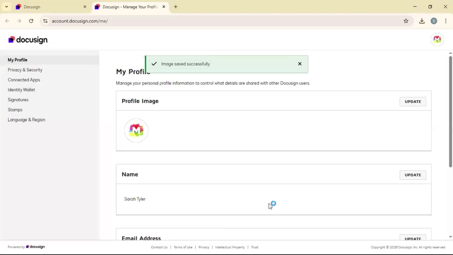 Updating your profile on Docusign video thumbnail