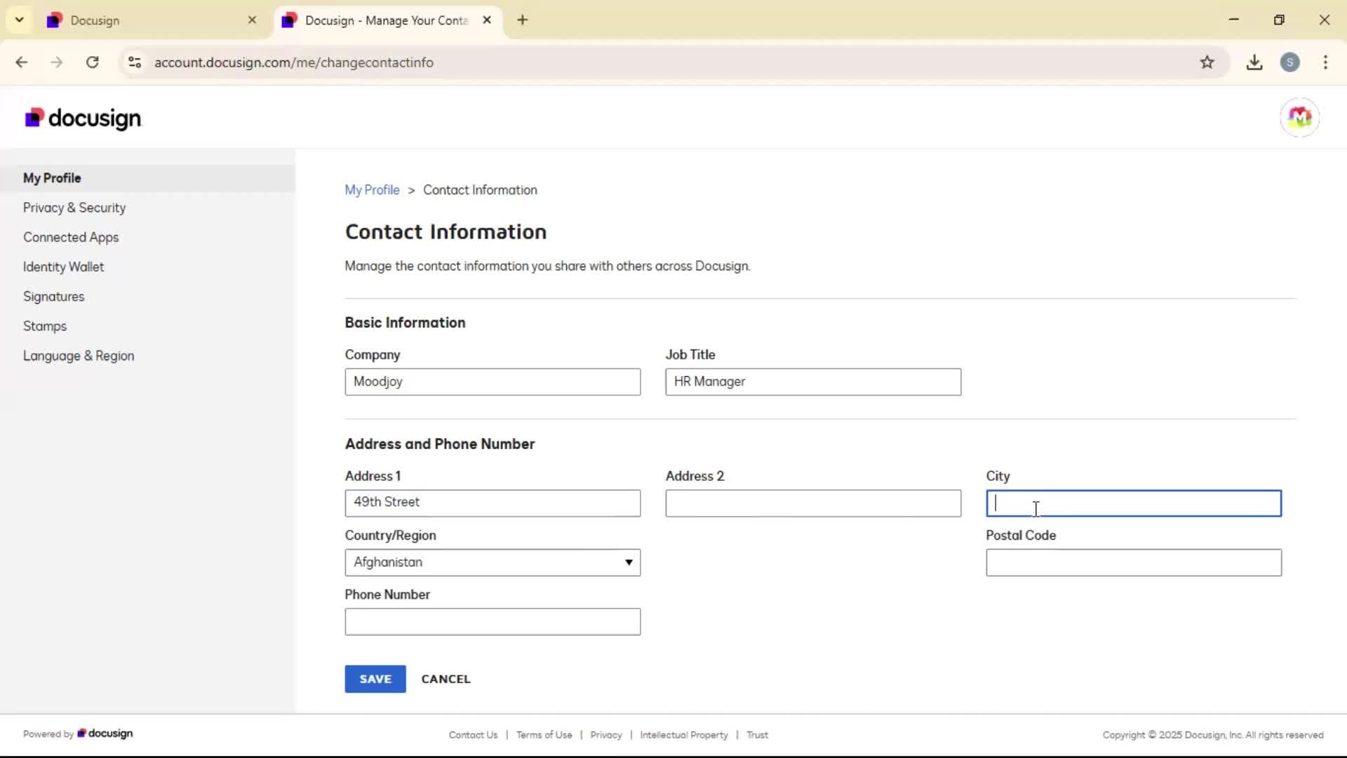 Updating your profile on Docusign video thumbnail