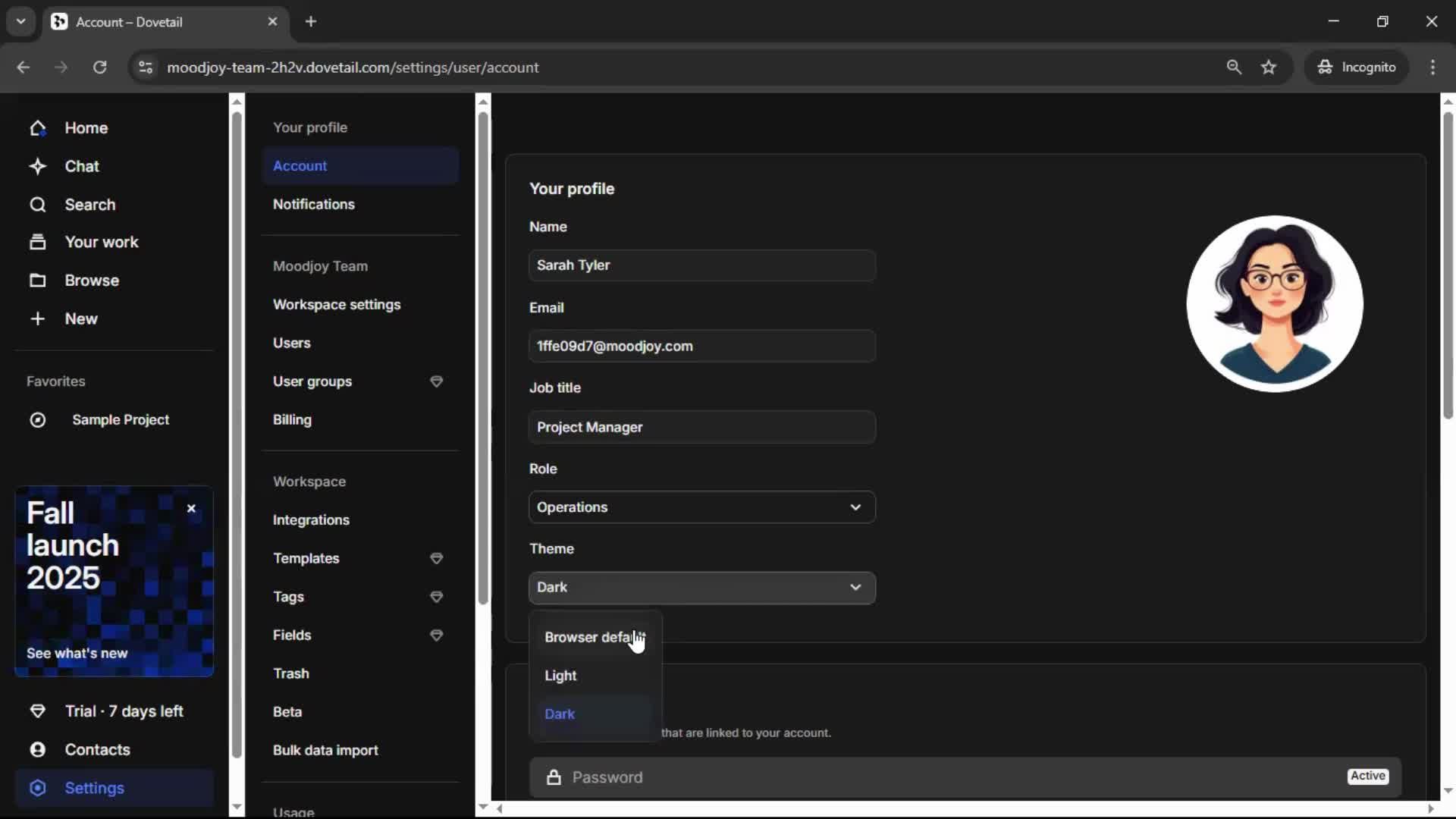 Updating your profile screenshot