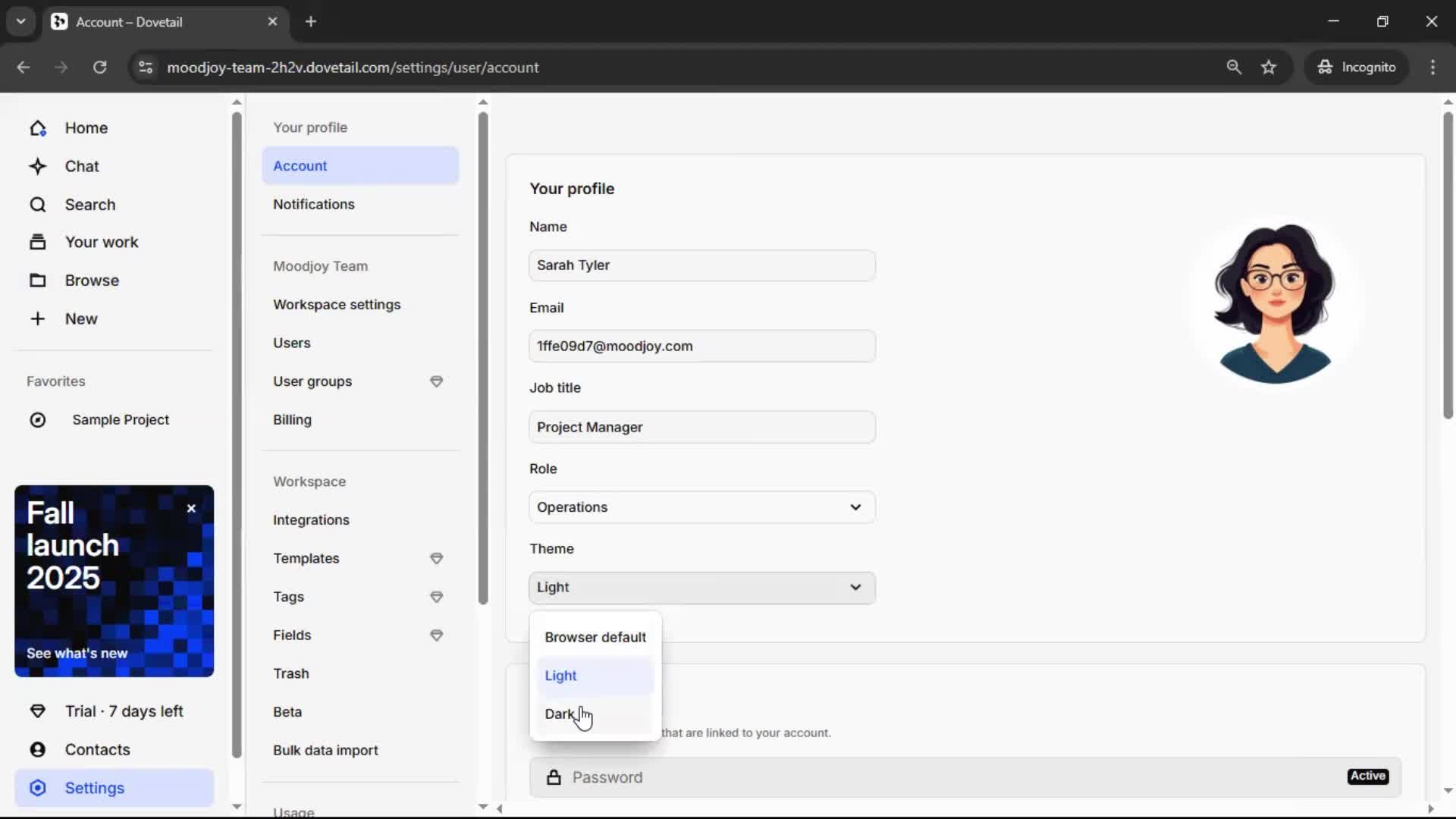Updating your profile screenshot
