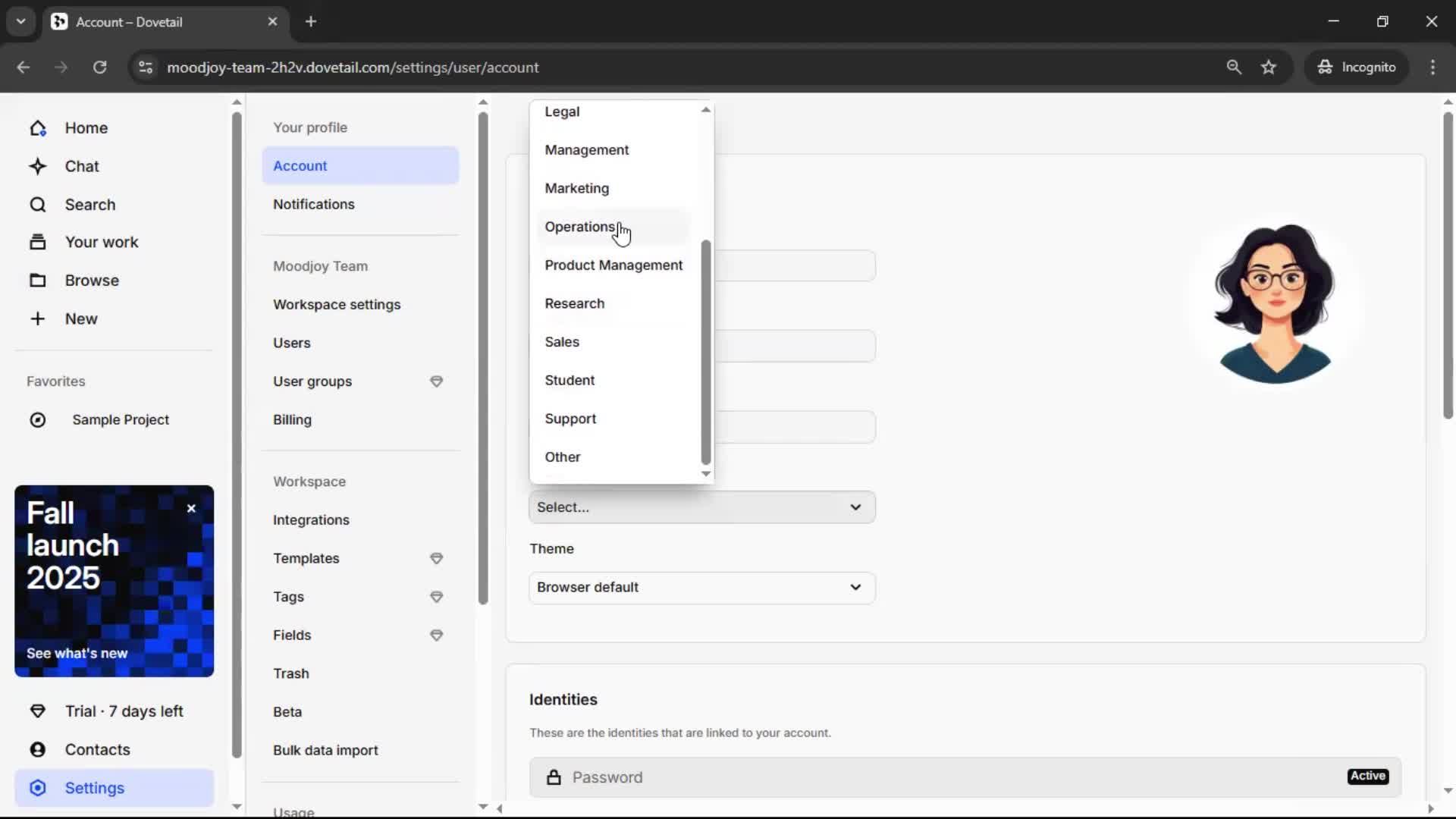 Updating your profile screenshot
