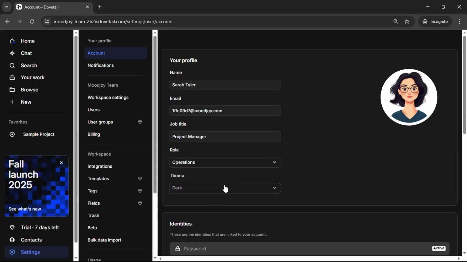 Updating your profile screenshot
