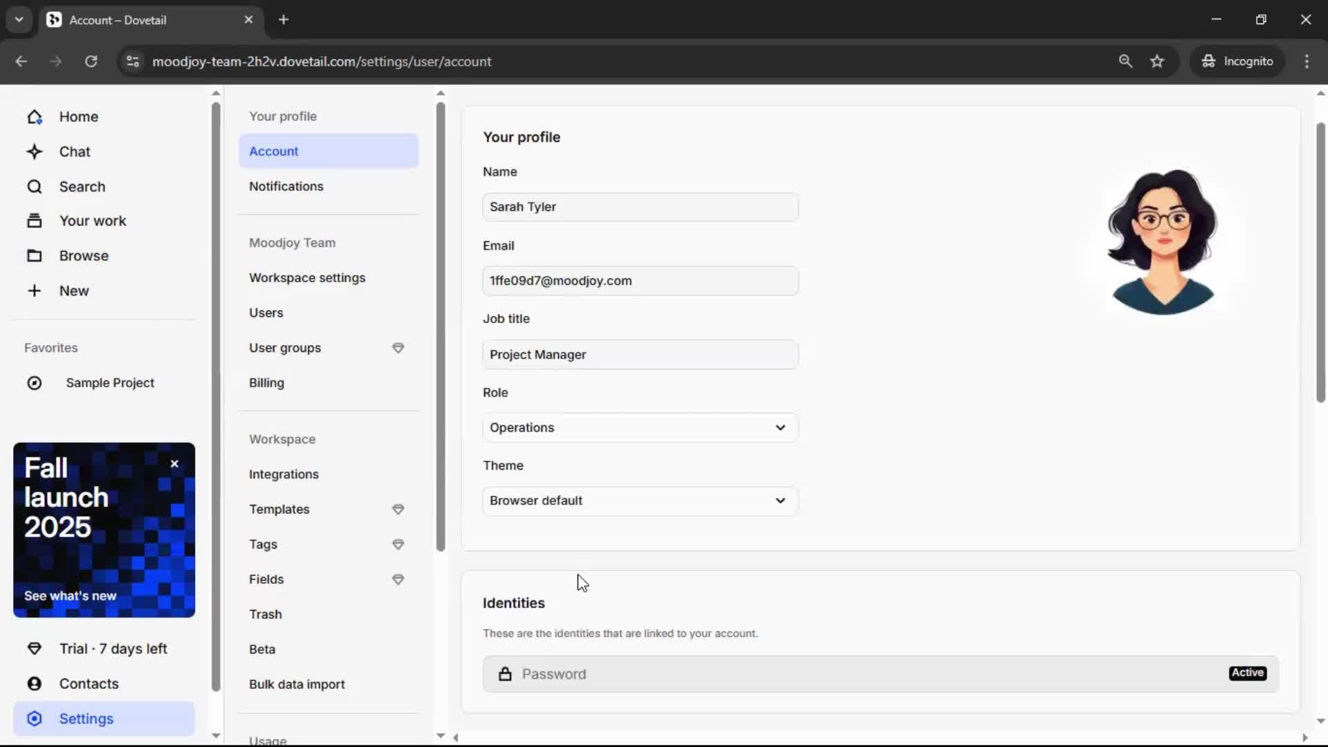 Updating your profile screenshot
