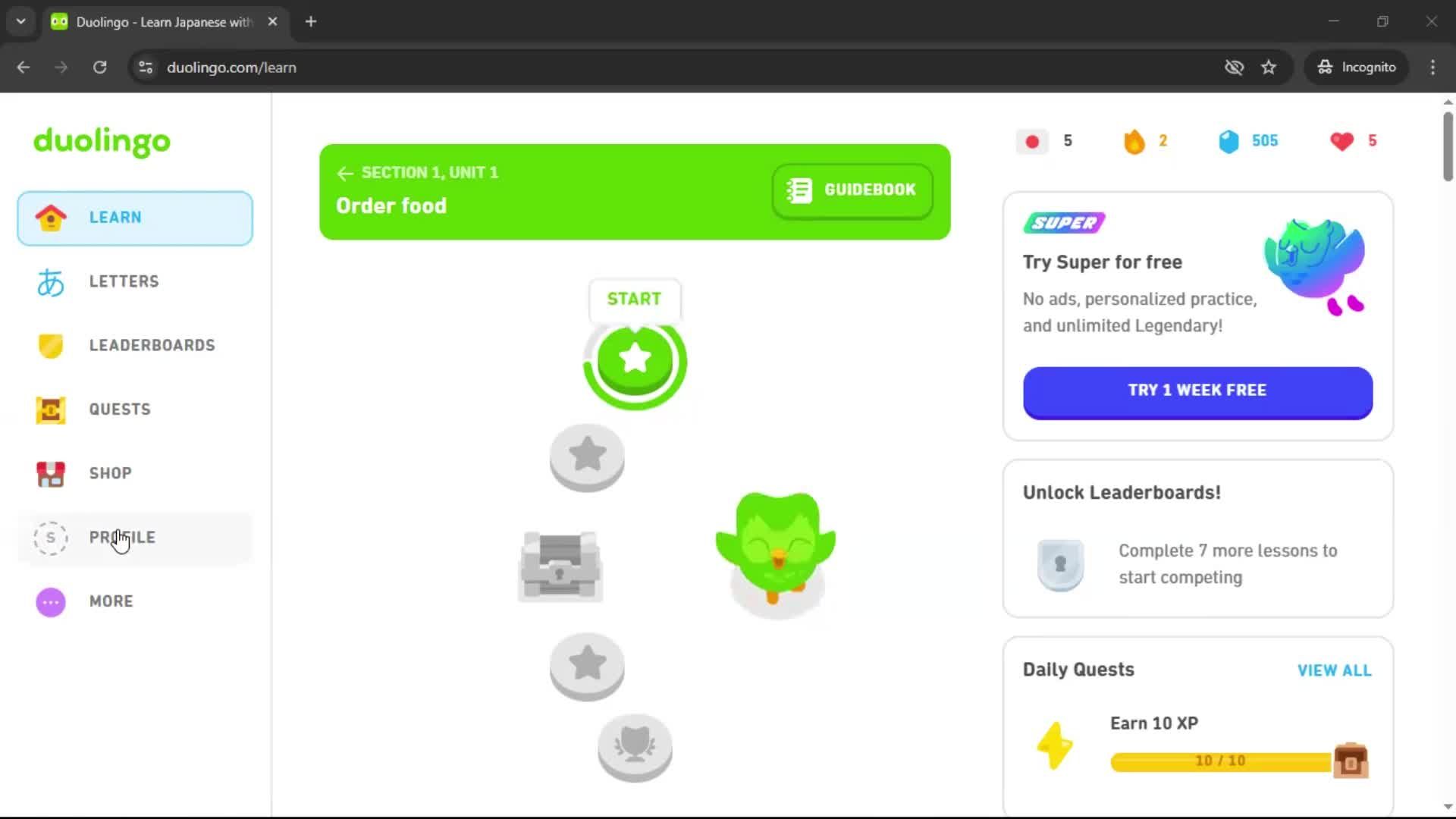 Updating your profile screenshot