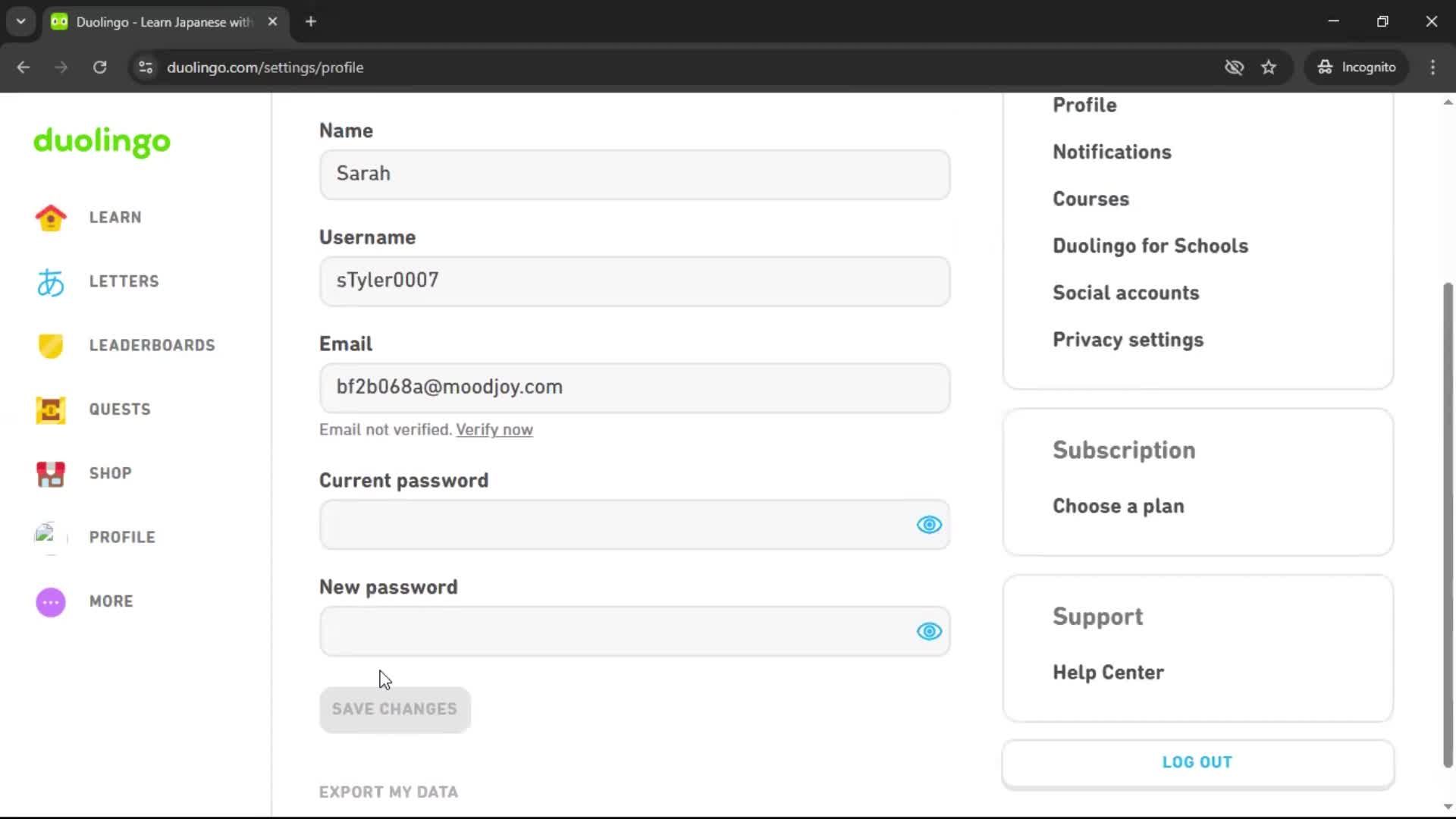 Updating your profile screenshot