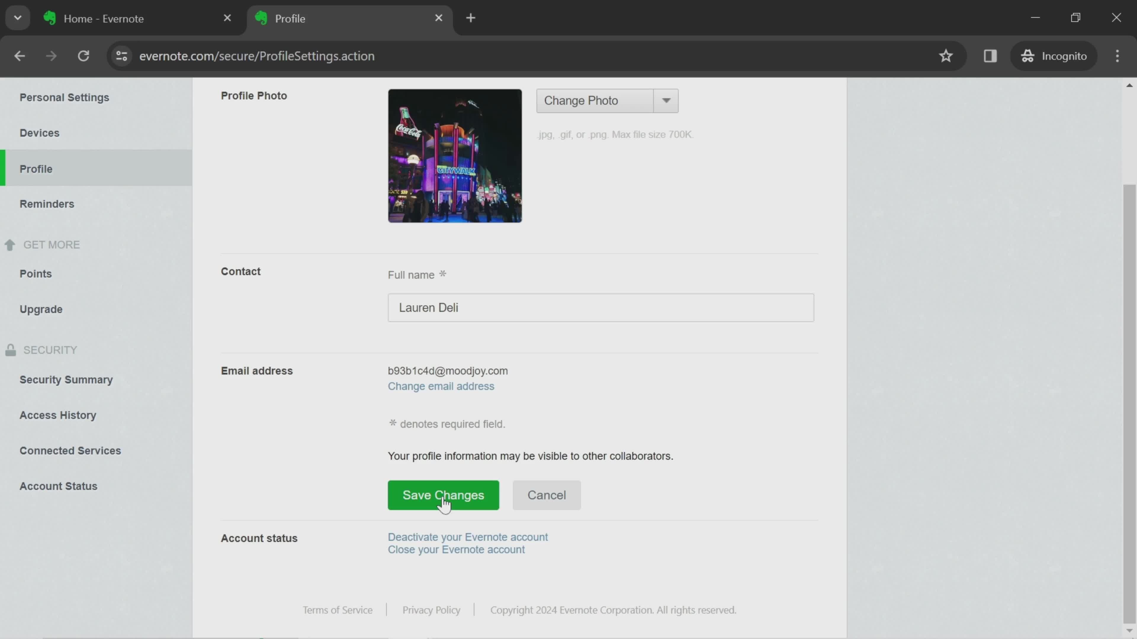 Updating your profile on Evernote video thumbnail