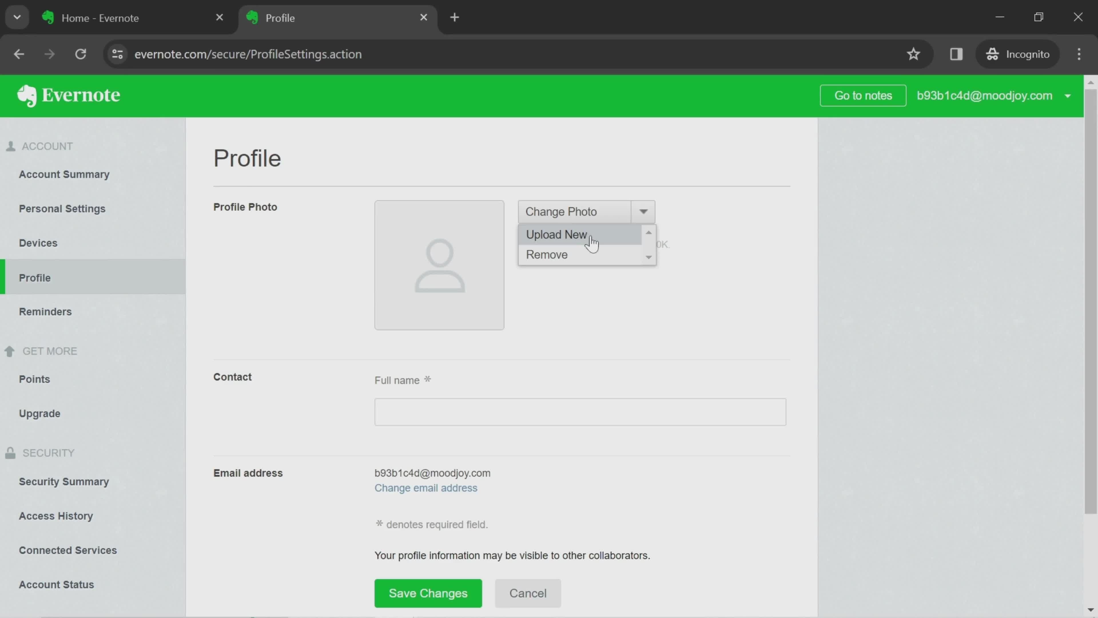 Updating your profile on Evernote video thumbnail