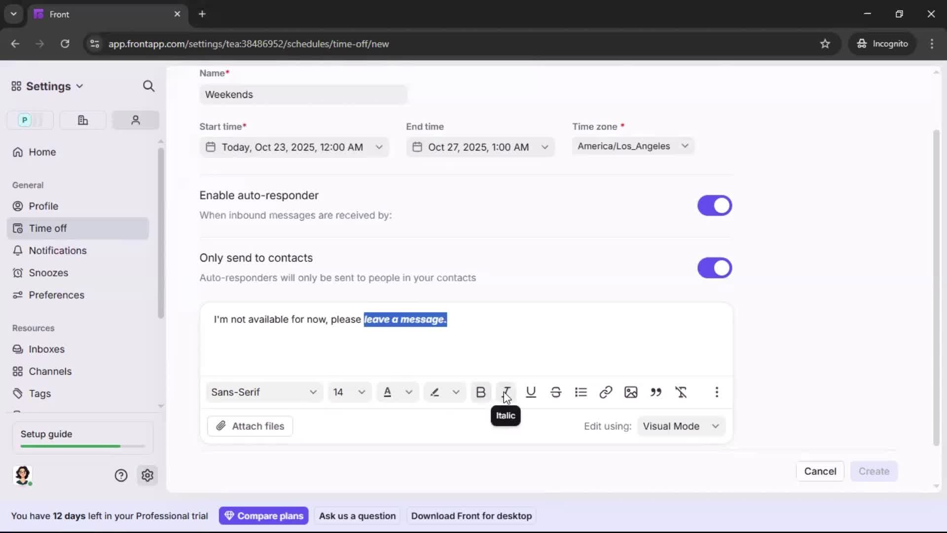 Updating your profile screenshot