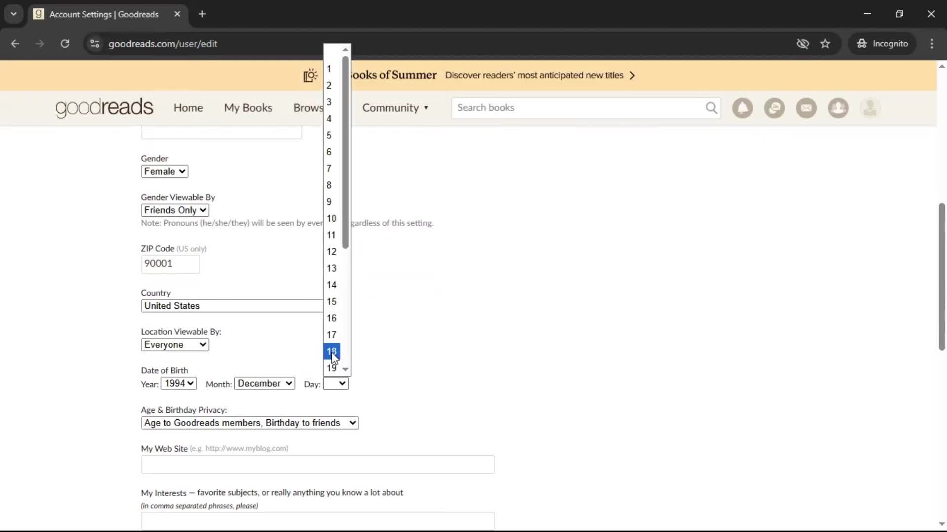 Updating your profile screenshot