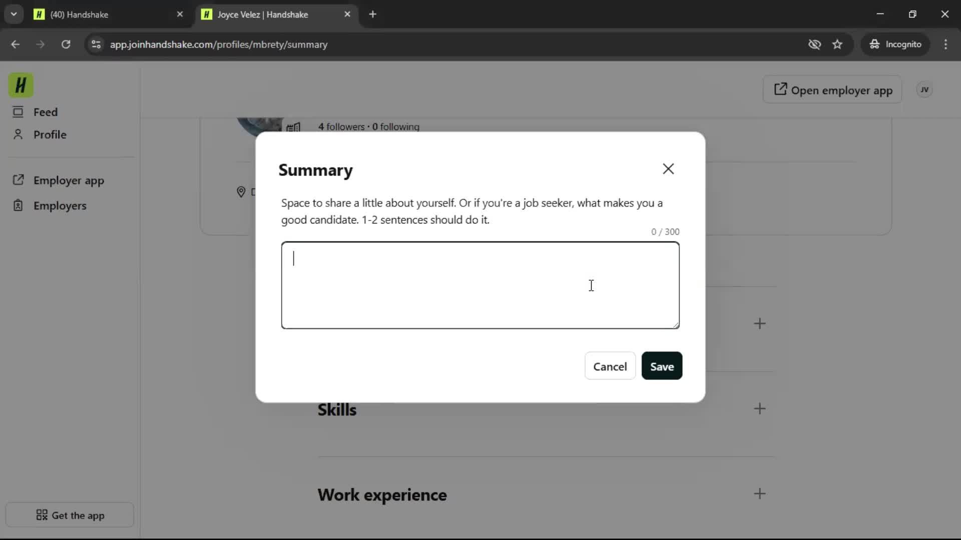 Updating your profile screenshot