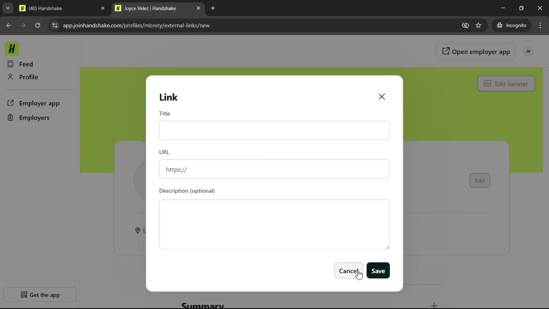 Updating your profile screenshot