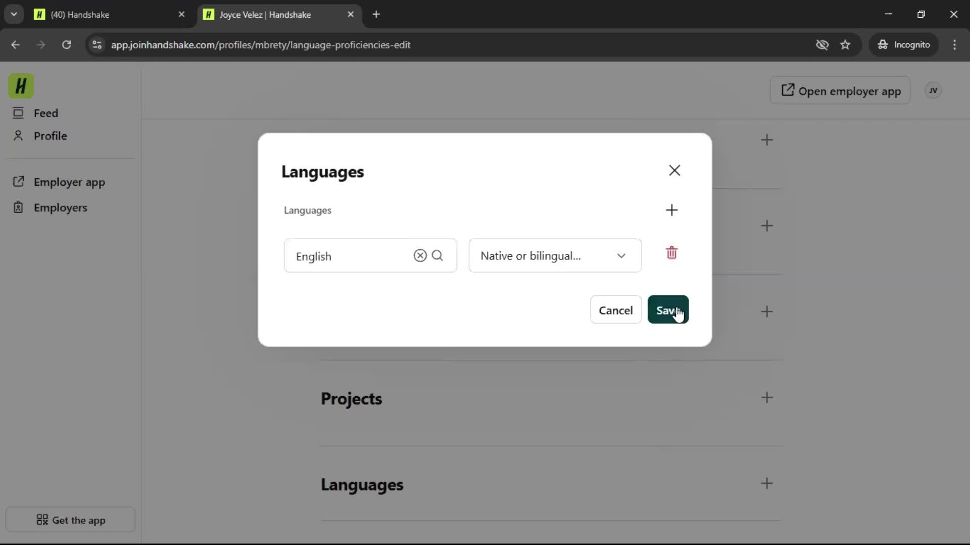 Updating your profile screenshot