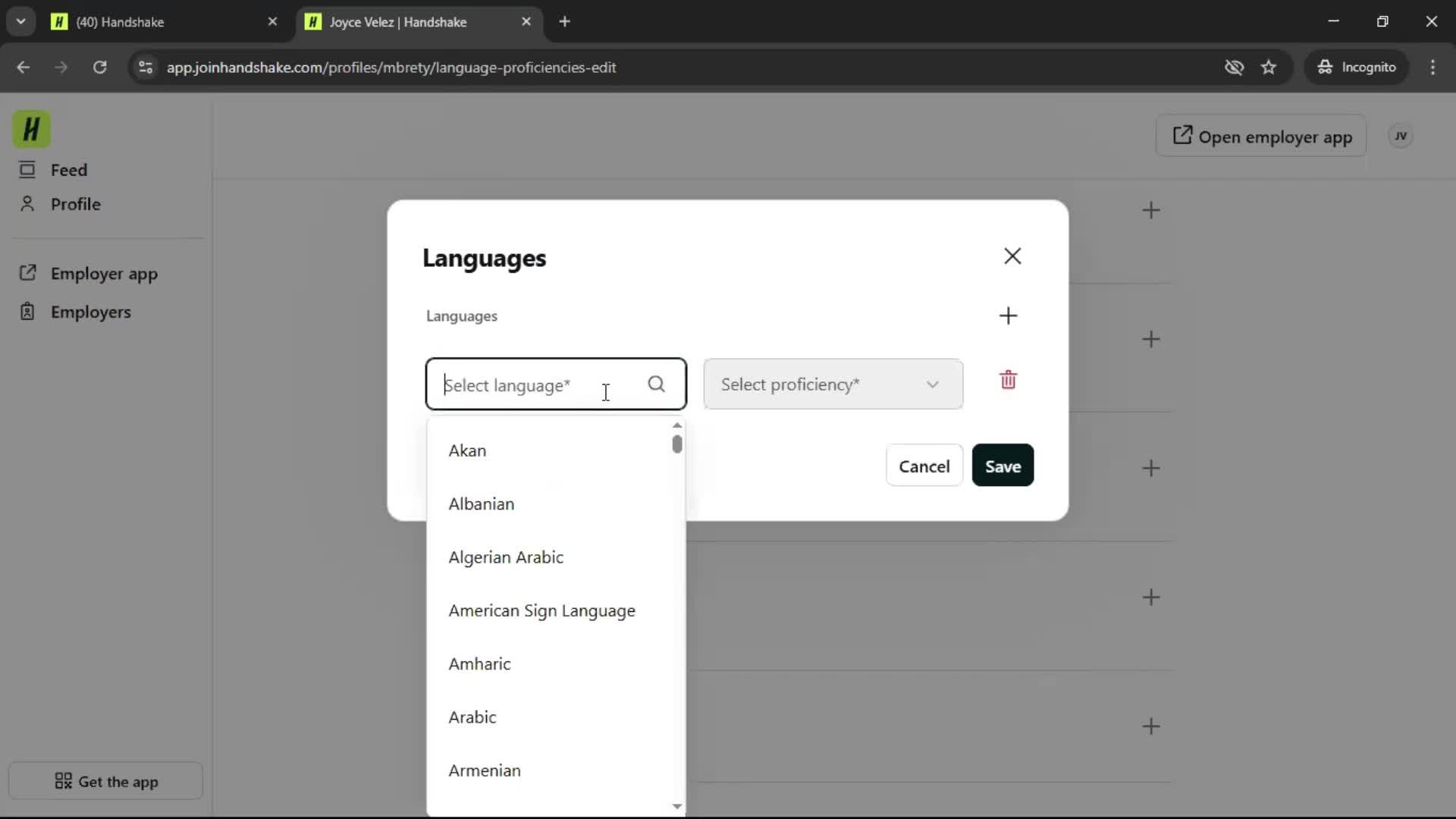 Updating your profile screenshot
