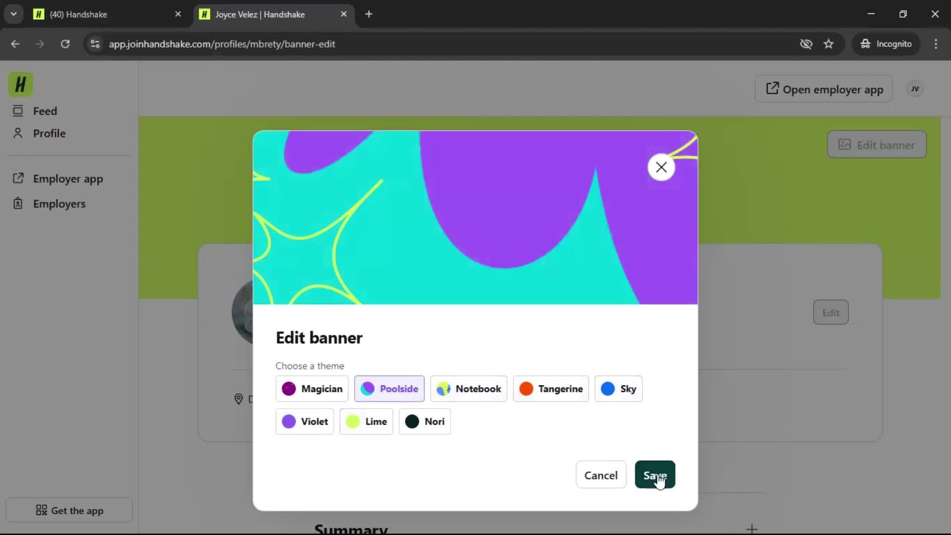 Updating your profile screenshot