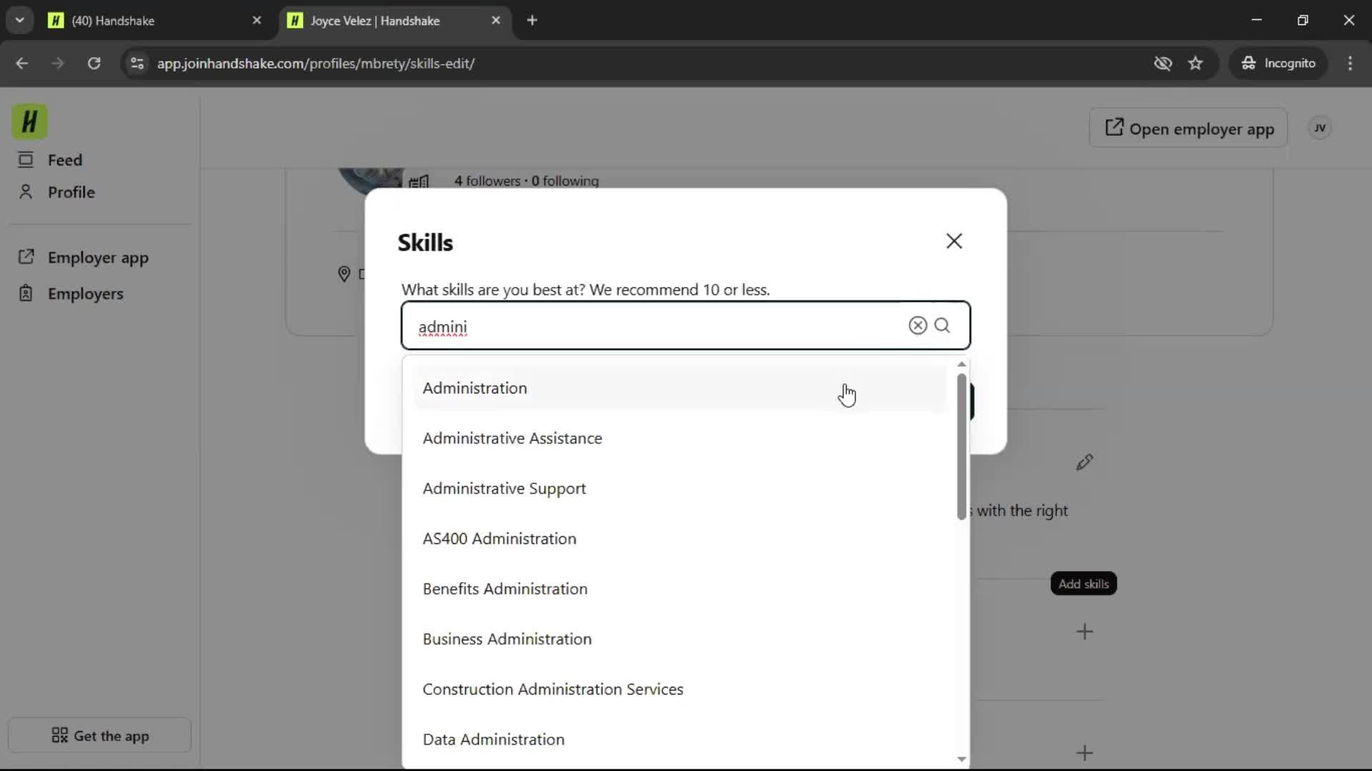 Updating your profile screenshot