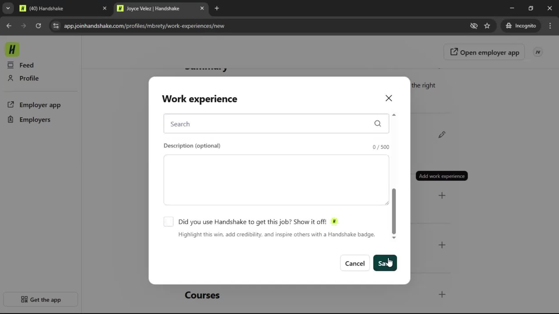 Updating your profile screenshot